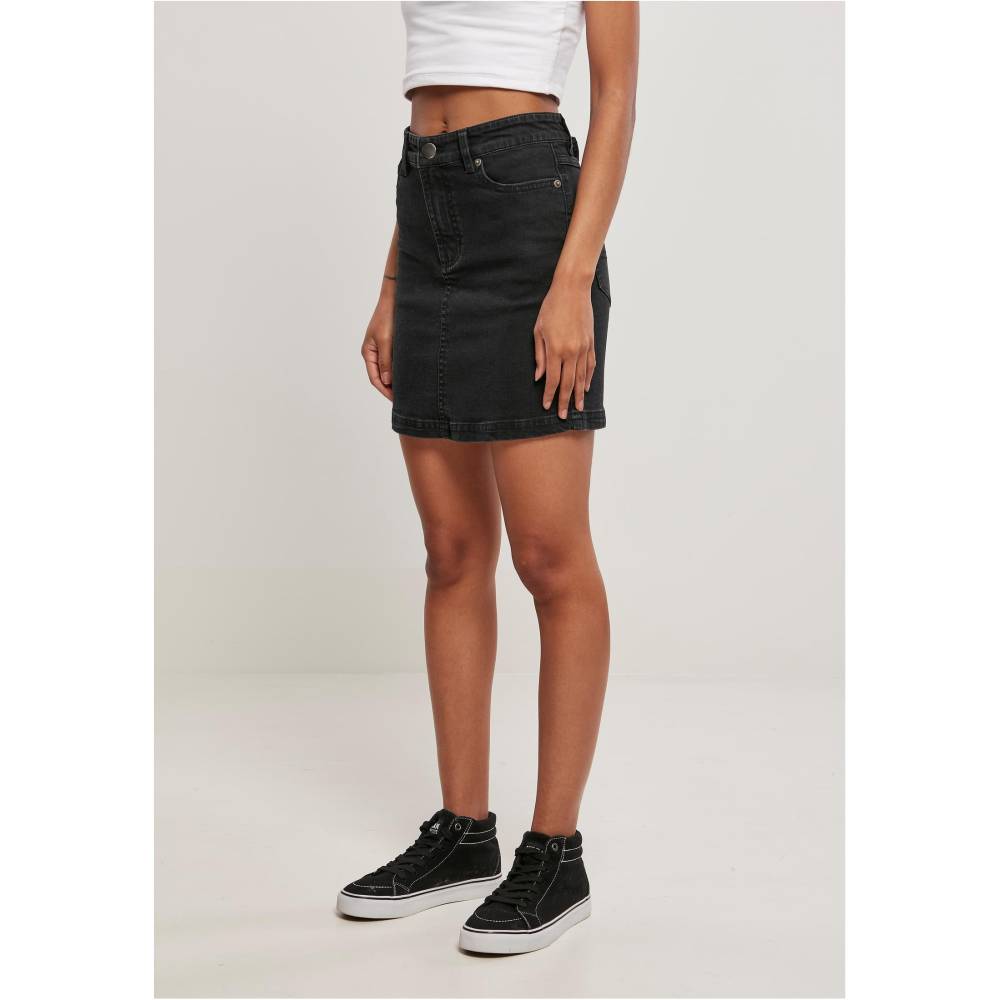 Urban Classics - Organic Stretch Denim Mini skirt - Black